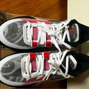 Nike kyrie 8 mens 8.5 Black and White Sneakers with university Red Highlights